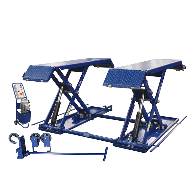 TCE Car Lift QJYJ30-ZW 6000 LB Double Scissor In-ground Lift with 3 ...