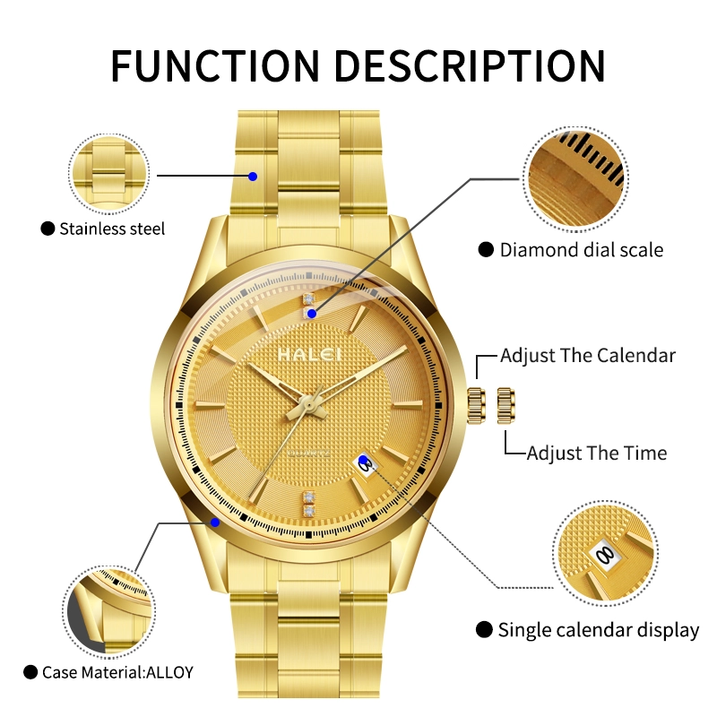 HALEI 569ML stainless steel watch for men and women