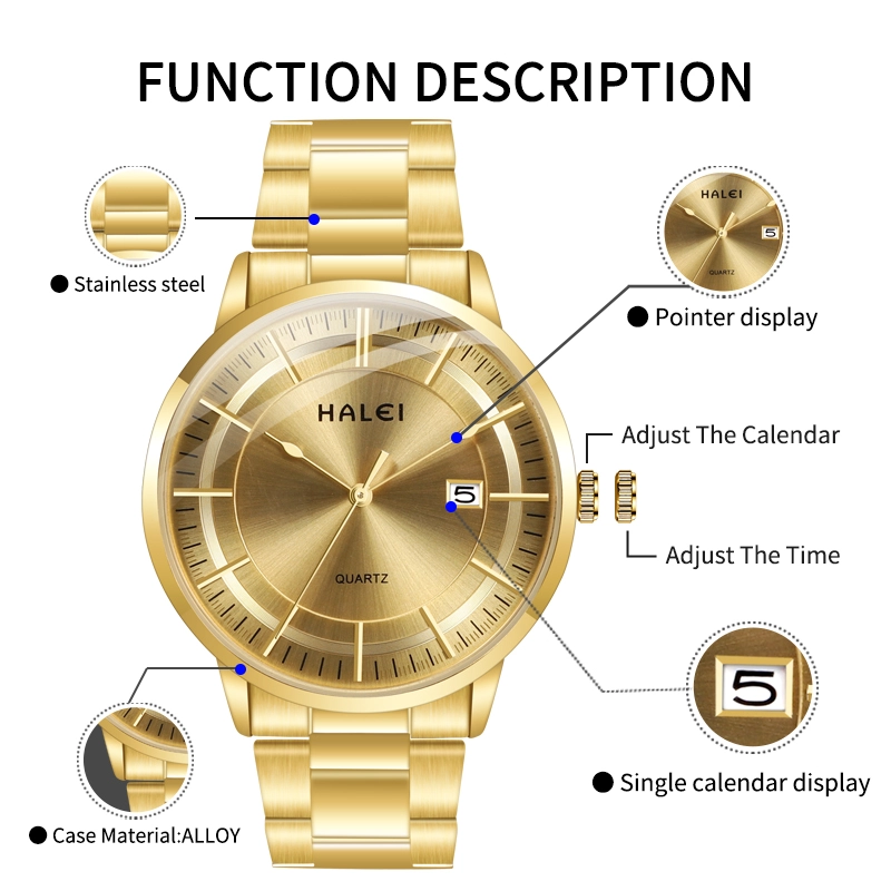 HALEI 565ML stainless steel quartz watch