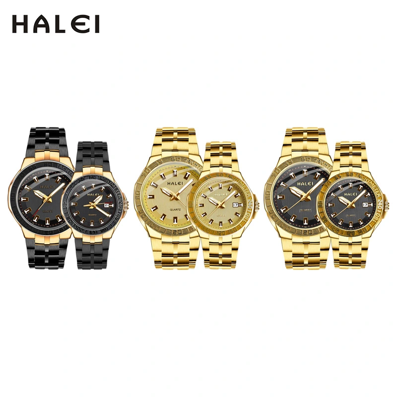 HALEI 8030ML gold chain wrist watch
