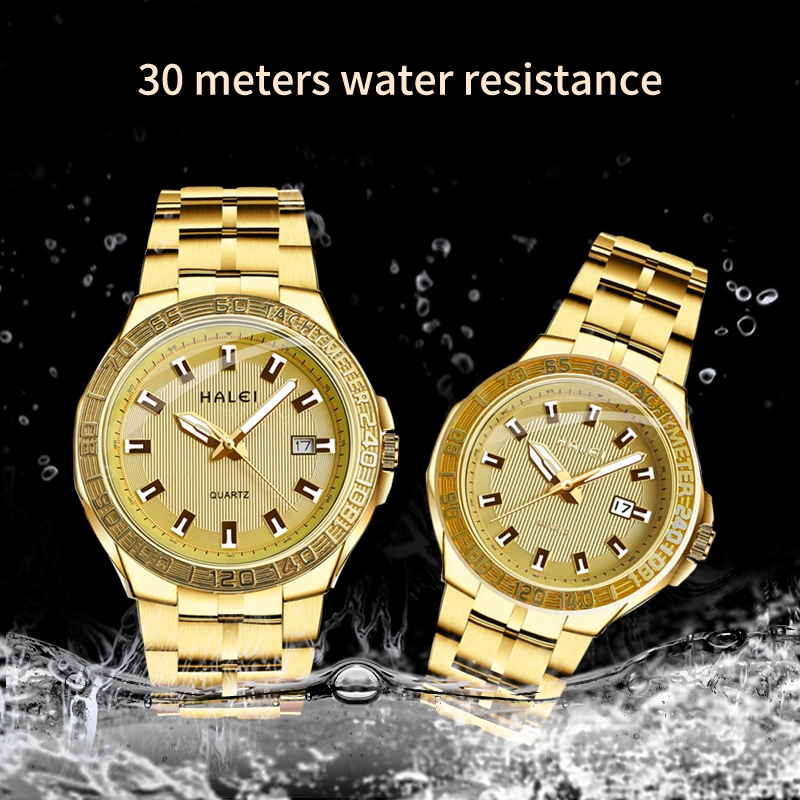 HALEI 8030ML gold chain wrist watch