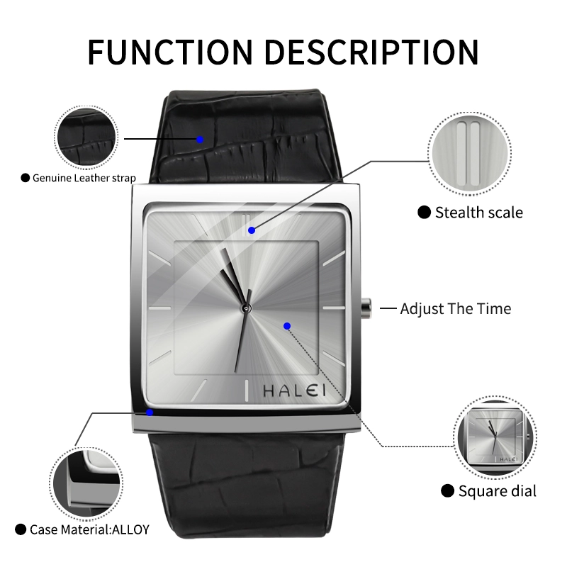 HALEI 485M leather watch for men