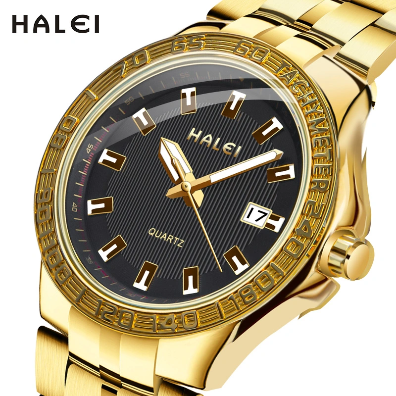HALEI 8030ML gold chain wrist watch