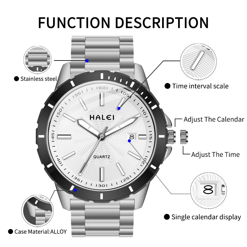 HALEI 8033ML high quality watch for men women
