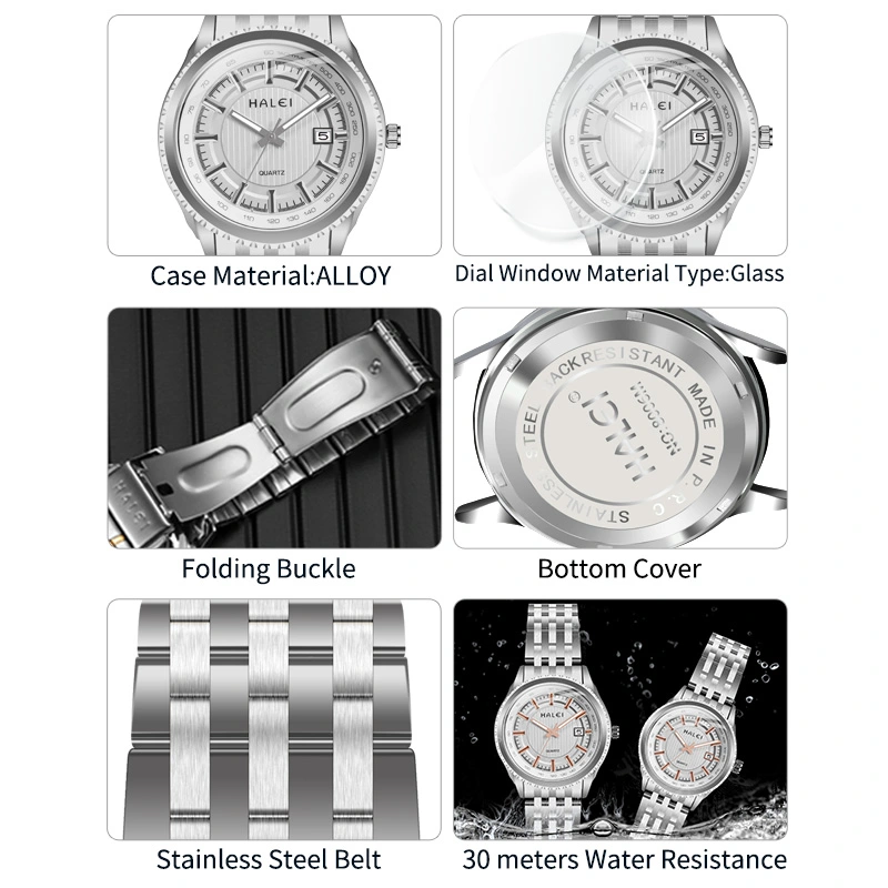 HALEI 8008ML quartz stainless steel watch