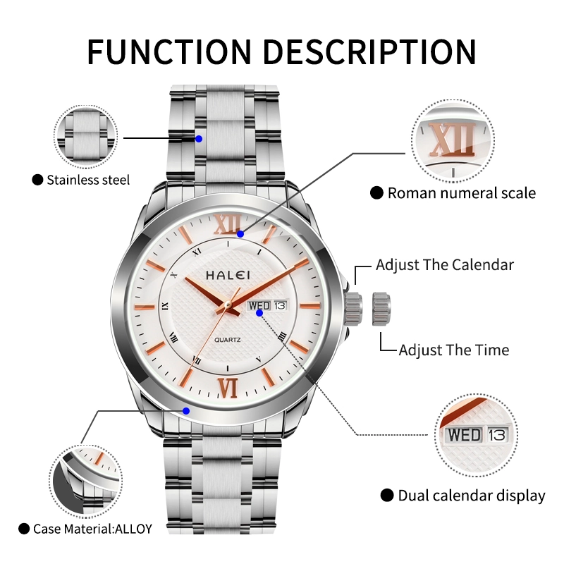 HALEI 8006ML quartz watches unisex
