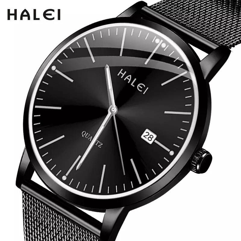 HALEI 8025ML mesh belt quartz watch