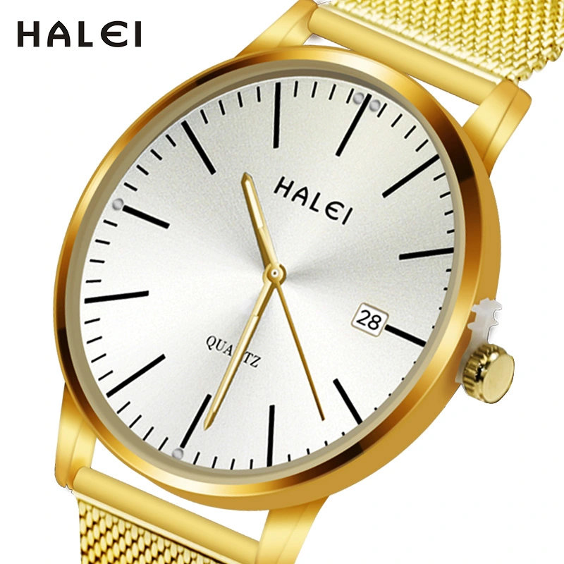 HALEI 8025ML mesh belt quartz watch