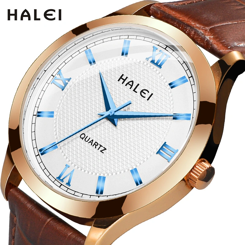 HALEI 518ML leather quartz watches