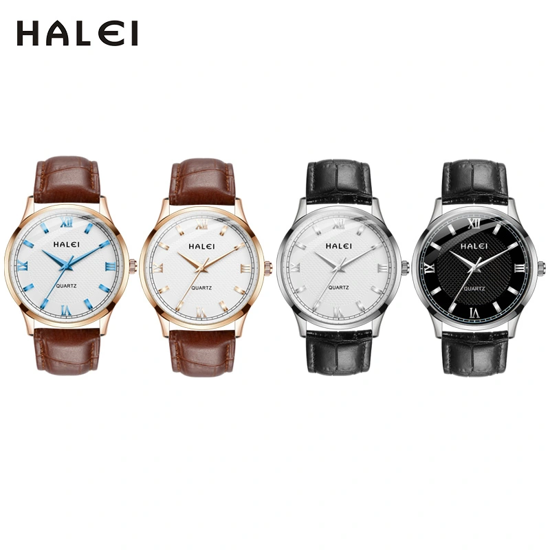 HALEI 518ML leather quartz watches