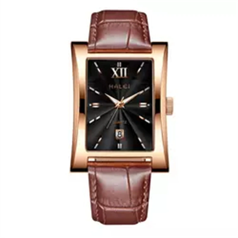 HALEI 526ML square leather watch