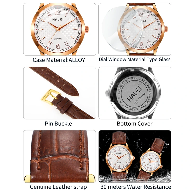 HALEI 517ML high quality leather watches