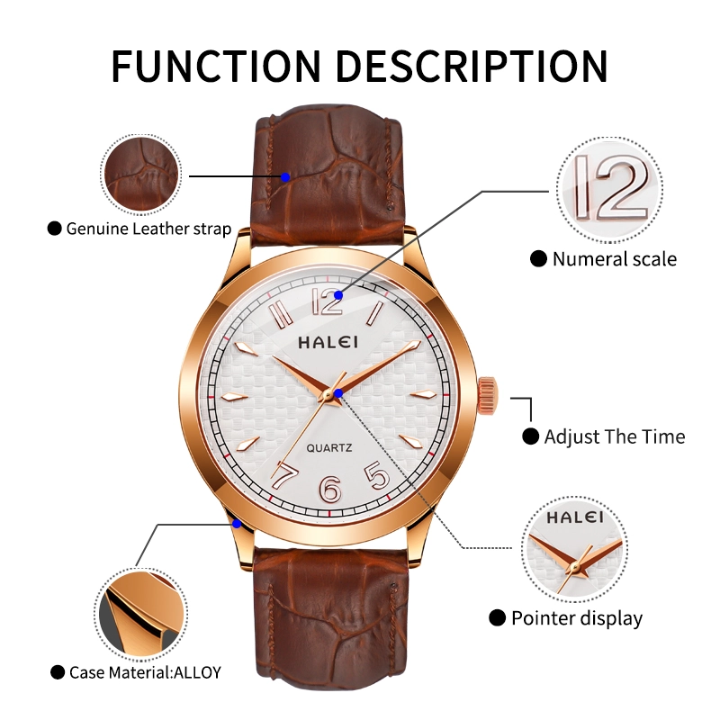 HALEI 517ML high quality leather watches