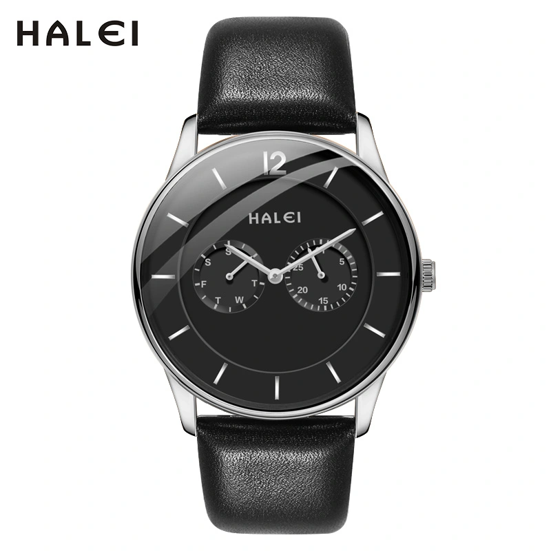 HALEI 2530M leather watch men