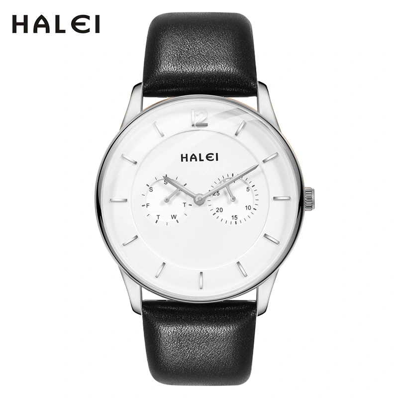 HALEI 2530M leather watch men