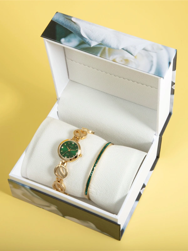 Fashion Jewelry Bracelet Women's Quartz Wrist Watch Set