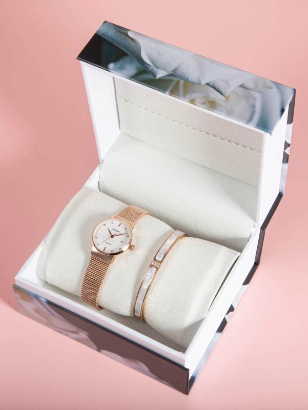 Fashion Women Mesh Strap Quartz Wrist Watch With Bracelet For Daily Life