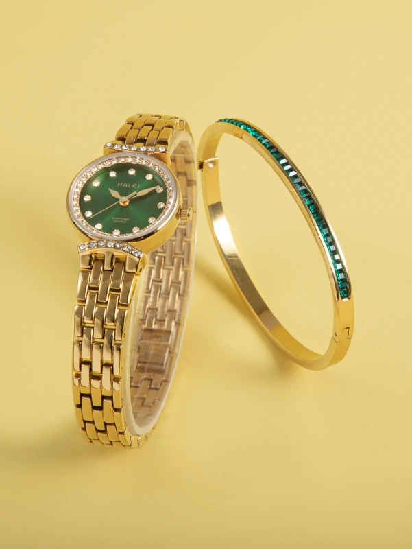 Luxury Women Quartz Wrist Watch With Bracelet For Daily Life