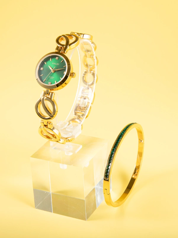 Fashion Jewelry Bracelet Women's Quartz Wrist Watch Set
