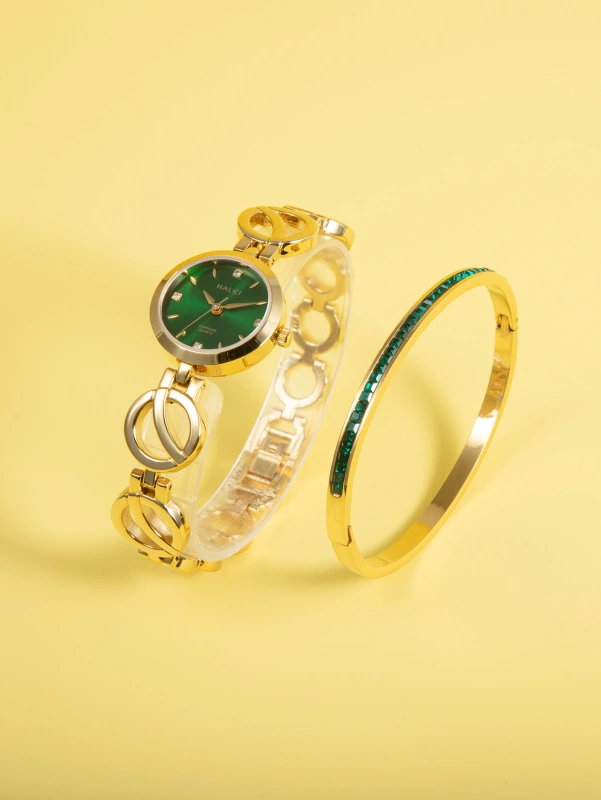 Fashion Jewelry Bracelet Women's Quartz Wrist Watch Set