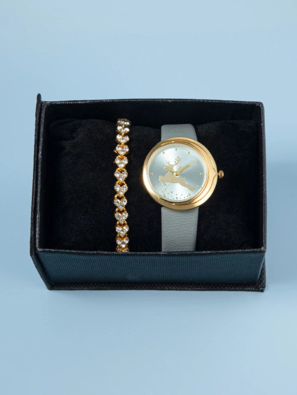 Christmas gift set 1PC fashion ladies quartz watch +1PC elegant bracelet