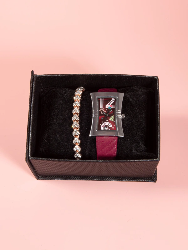 Christmas gift set 1PC fashion ladies quartz watch +1PC elegant bracelet