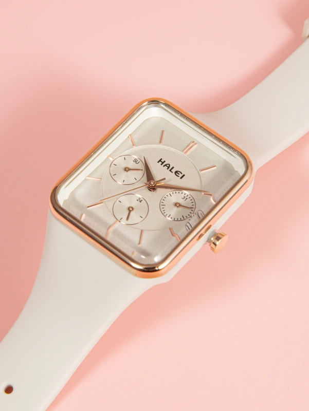 Fashion ladies quartz watch silicone strap with elegant bracelet