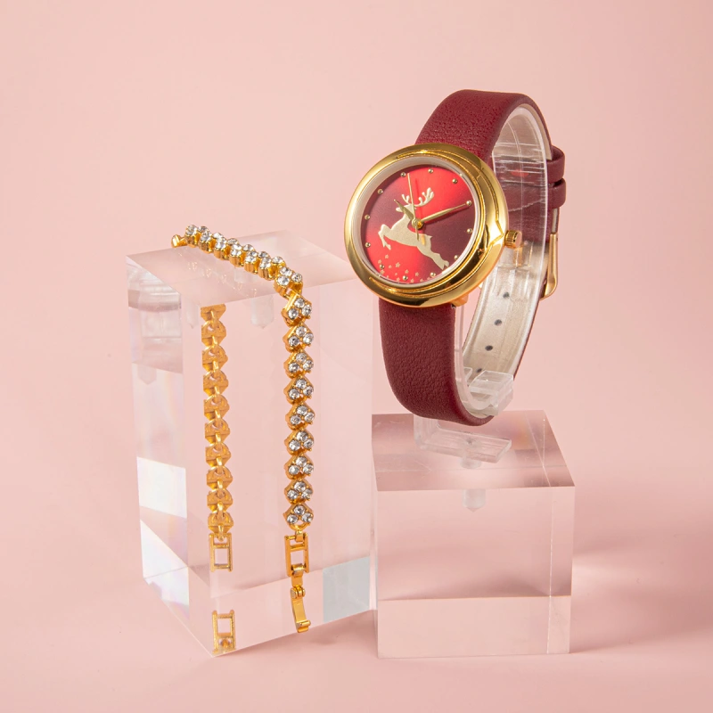 Christmas gift set 1PC fashion ladies quartz watch +1PC elegant bracelet