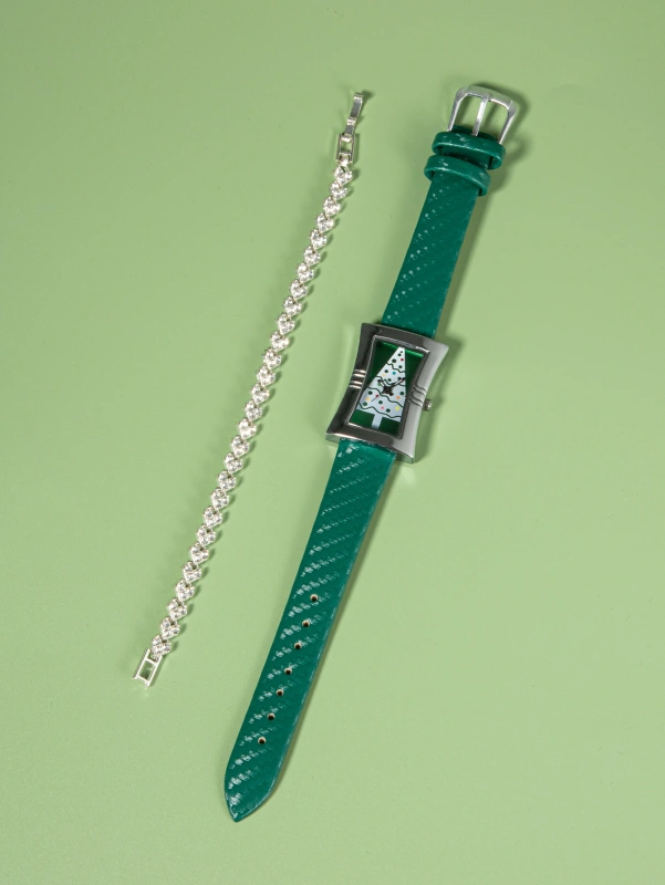 Christmas gift set 1PC fashion ladies quartz watch +1PC elegant bracelet