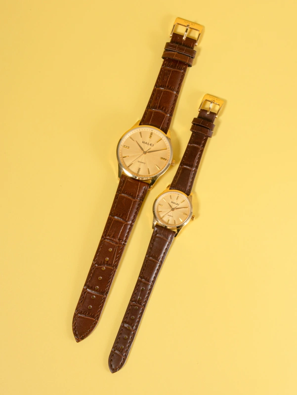 HALEI 549ML Leather quartz watch for couple