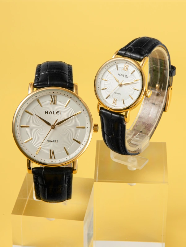 HALEI 546ML Leather quartz watch for couple