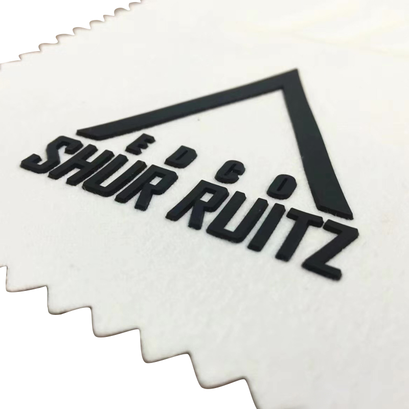Microfiber Material High Frequency Embossed Silicone Rubber Labels