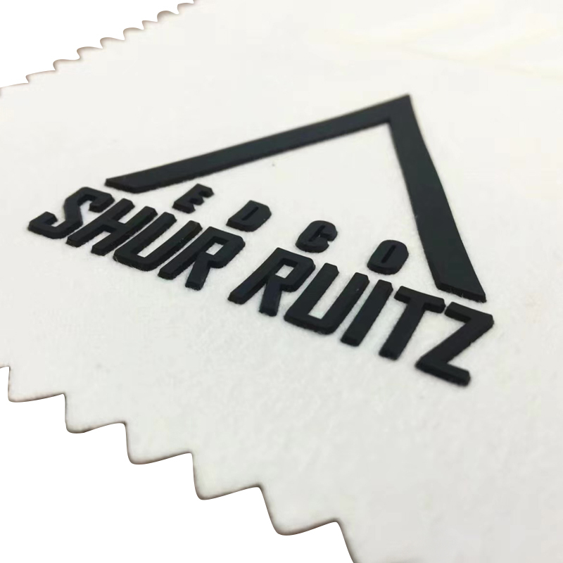 Microfiber Material High Frequency Embossed Silicone Rubber Labels