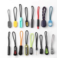 Custom silicone & PU & TPR & pvc Zipper Pulls Zipper Tab silicone and PVC material for Backpacks Jackets Luggage Purses Handbags