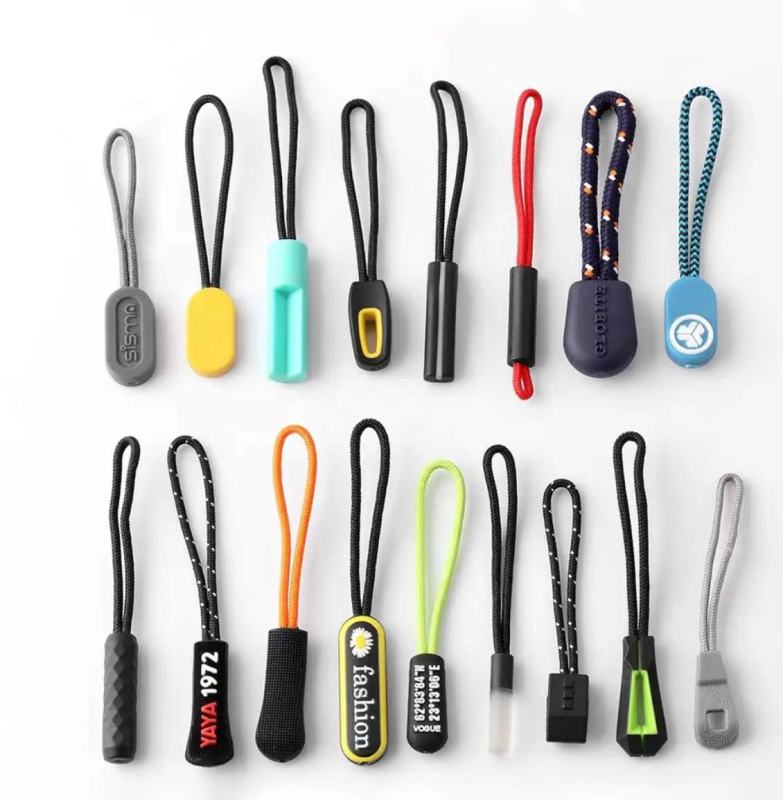 Custom silicone & PU & TPR & pvc Zipper Pulls Zipper Tab silicone and PVC material for Backpacks Jackets Luggage Purses Handbags