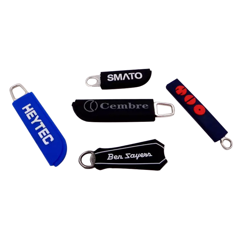Custom Rubber Plastic Soft Zipper Pulls PVC Nylon Cord Zipper Tab for Backpacks Jackets Luggage Purses Handbags