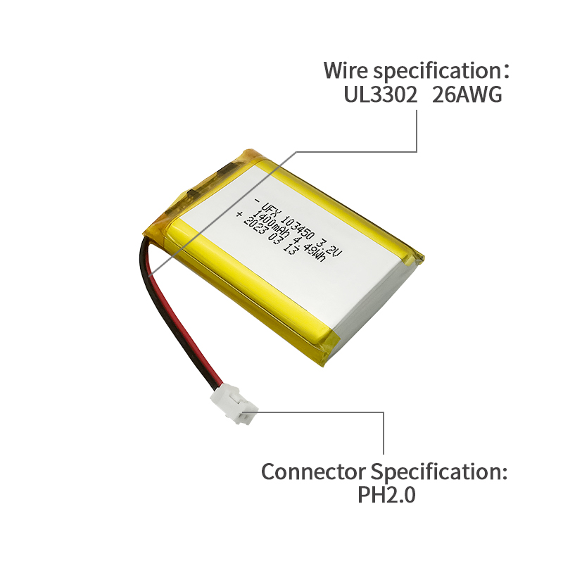 UFX103450 1400mAh 3.2V China LiFeO4 Battery Factory Professional Custom