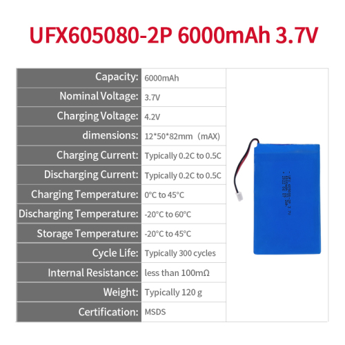 605080-2P 6000mAh 3.7V Lithium-ion Battery Factory Professional Custom