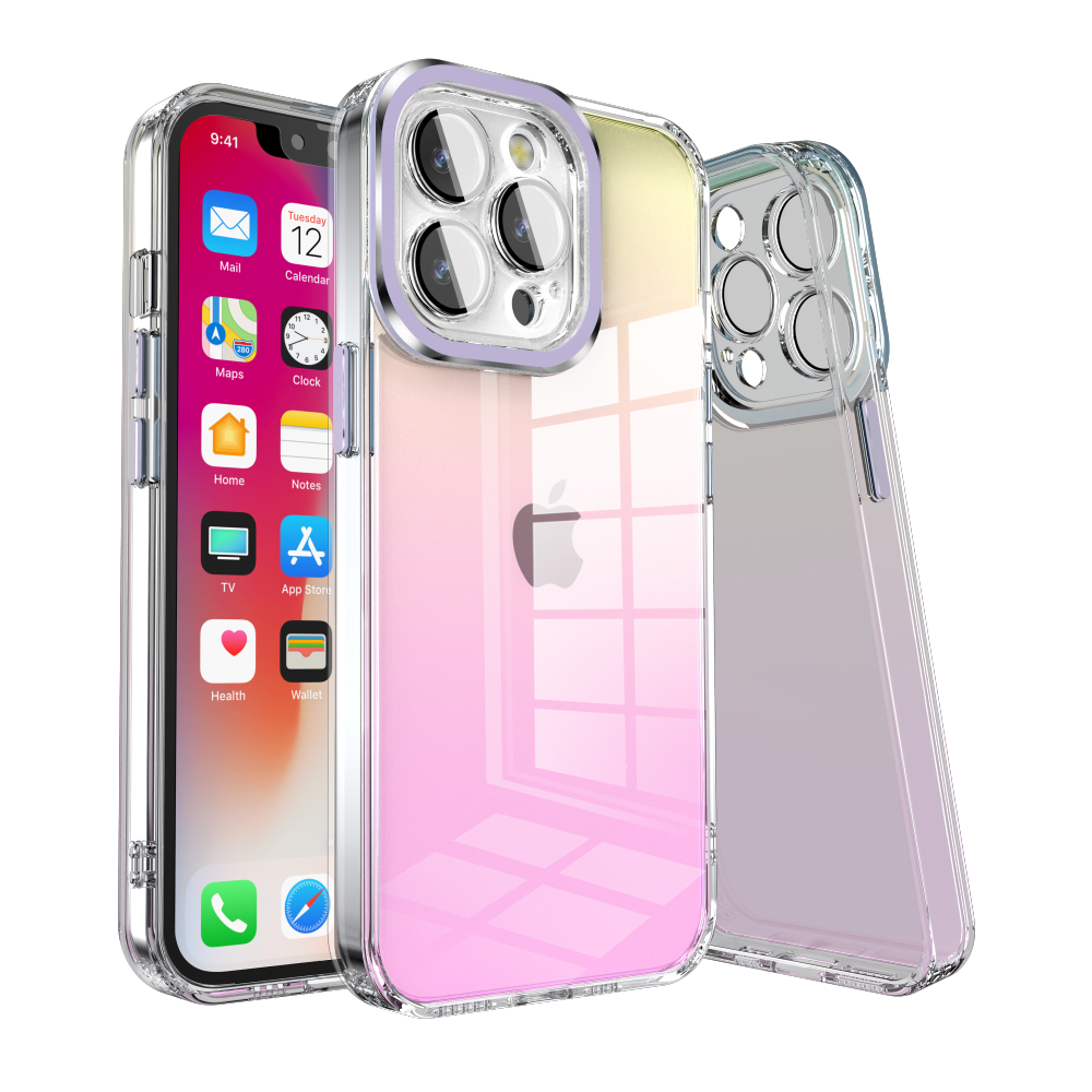 Funda con Color Degradado de la Serie Jade, con Protector de Cámara, Fina y Antigolpes