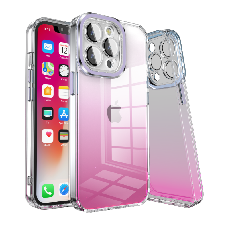 Funda con Color Degradado de la Serie Jade, con Protector de Cámara, Fina y Antigolpes