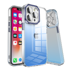 Funda con Color Degradado de la Serie Jade, con Protector de Cámara, Fina y Antigolpes