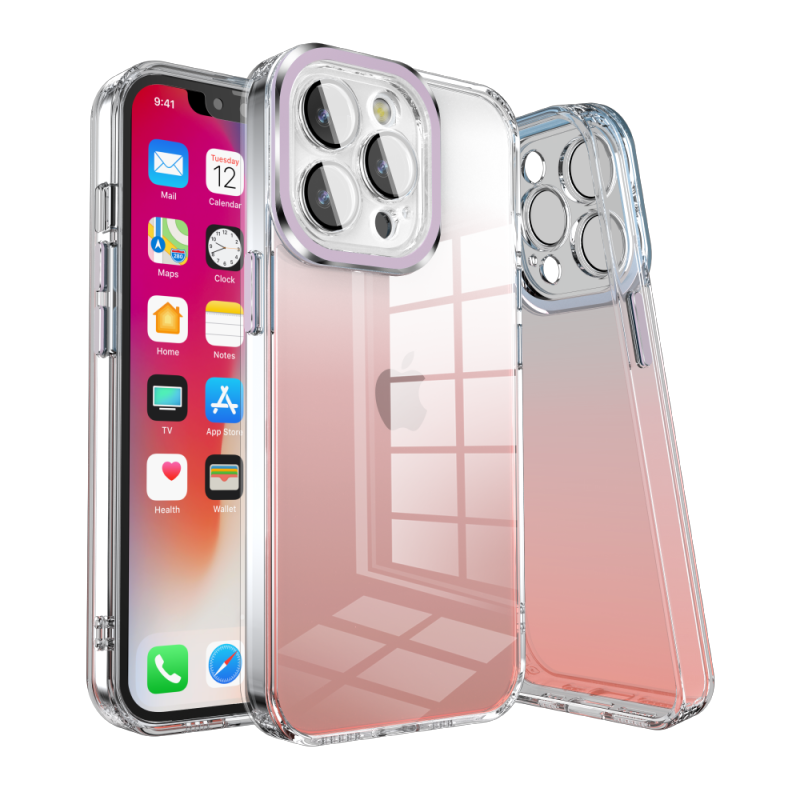 Funda con Color Degradado de la Serie Jade, con Protector de Cámara, Fina y Antigolpes