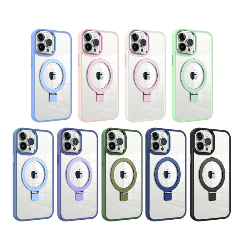 Funda Magnética Ultra Transparente con Soporte de la Serie Armor, Soporte Bidireccional, Fina, Antigolpes