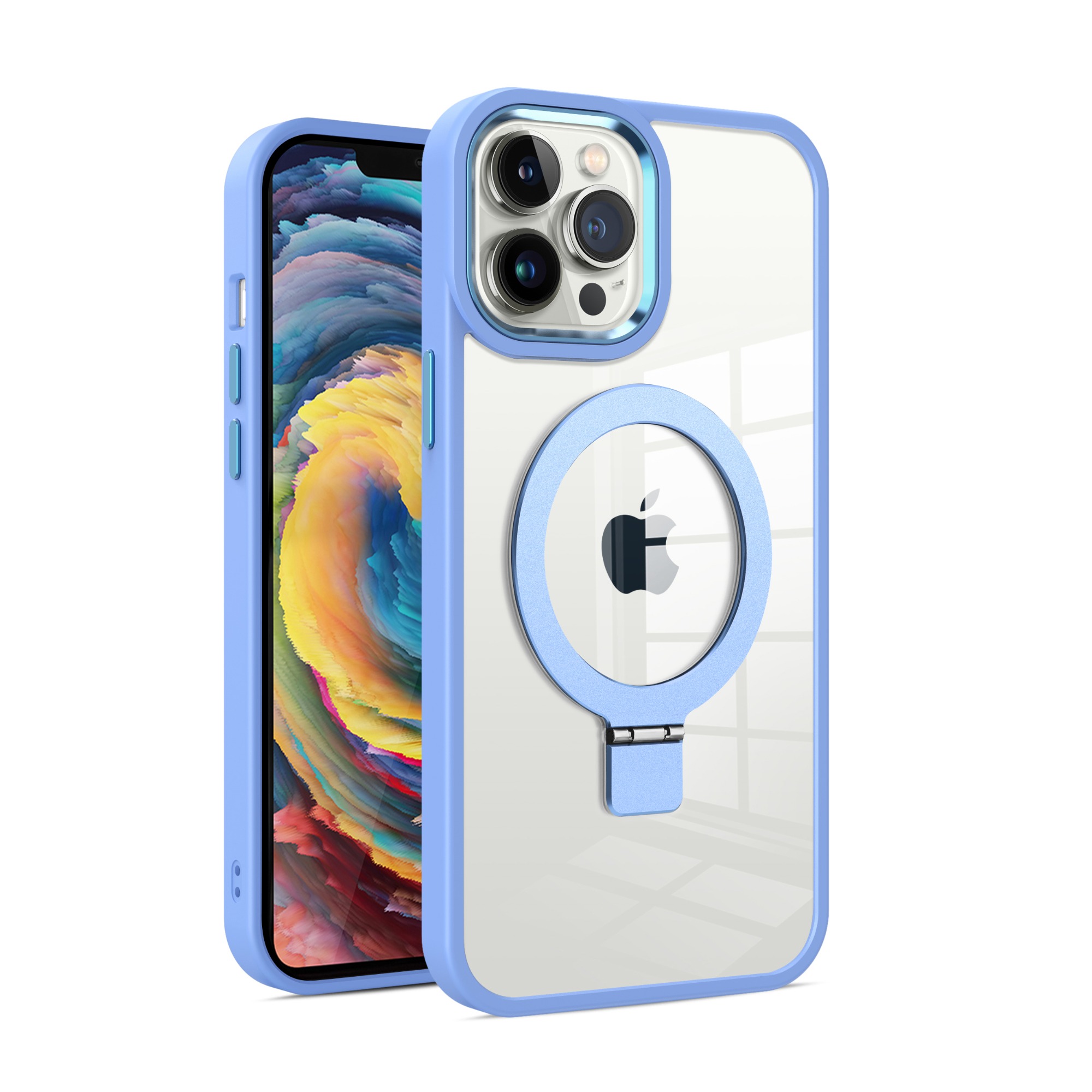 Funda Magnética Ultra Transparente con Soporte de la Serie Armor, Soporte Bidireccional, Fina, Antigolpes