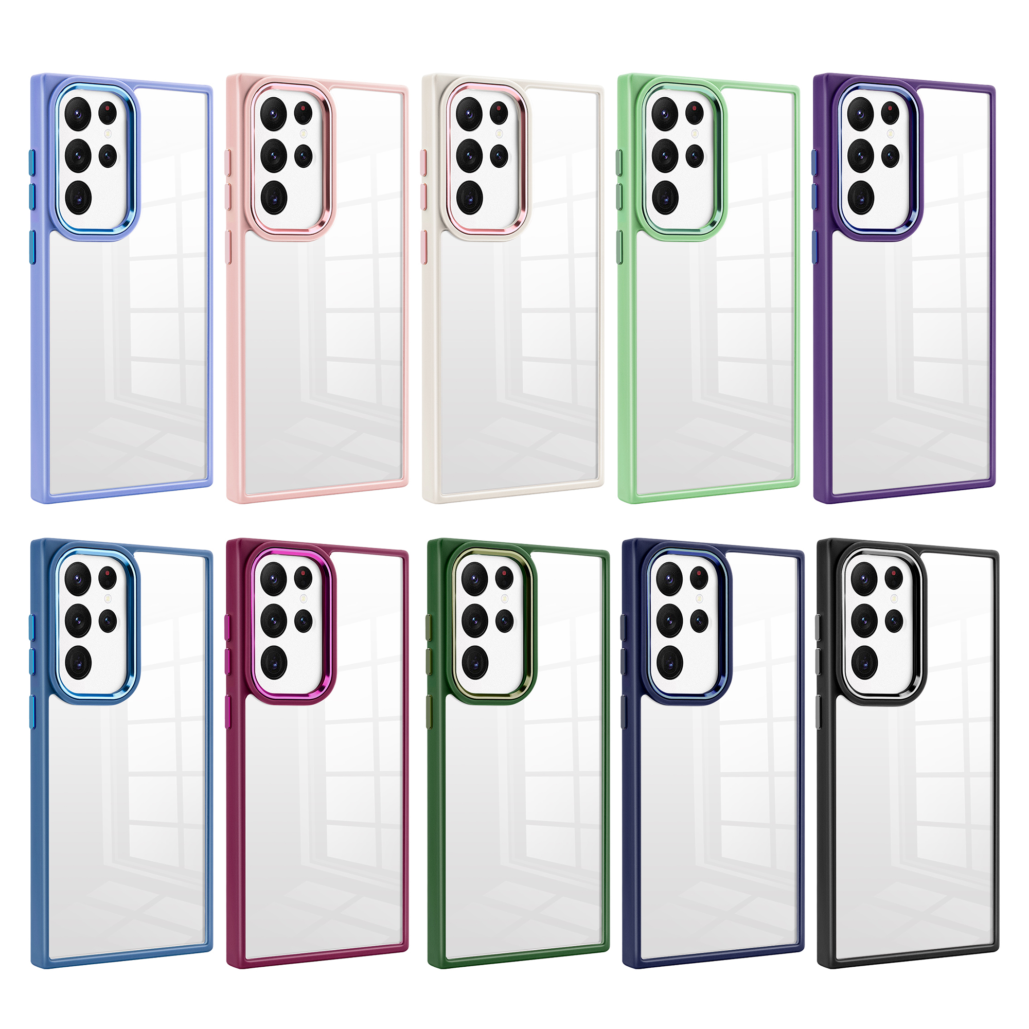 Samsung Galaxy S23 Ultra Funda Ultra Transparente de la Serie Armor, Fina, moda y Antigolpes