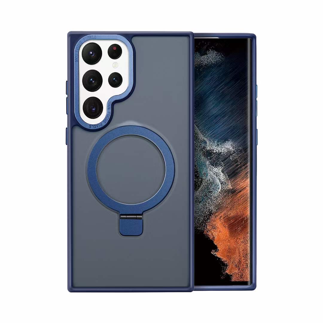 Samsung Galaxy Funda Magnética Skin con Soporte de la Serie Regal, Soporte Bidireccional, Fina, Antigolpes