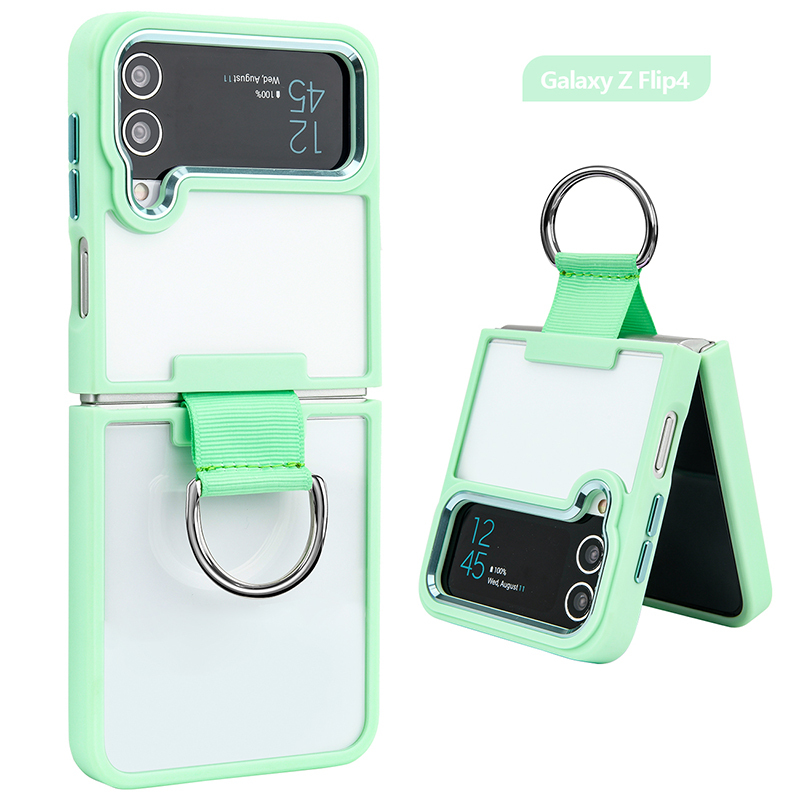 Galaxy Z Flip4 Armor Clear Series Hybrid Case with Finger Ring, Sleek and Shockproof