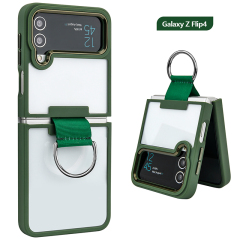 Galaxy Z Flip4 Armor Clear Series Hybrid Case with Finger Ring, Sleek and Shockproof