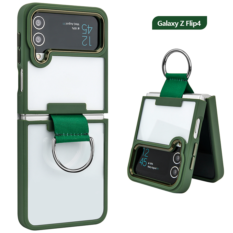 Galaxy Z Flip4 Armor Clear Series Hybrid Case with Finger Ring, Sleek and Shockproof