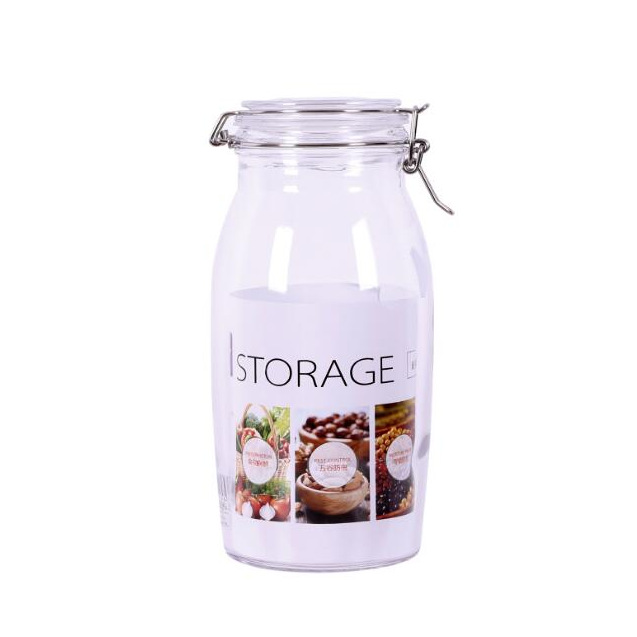 Airtight Glass Storage Jar With Hinged Lids